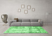 Machine Washable Abstract Emerald Green Modern Area Rugs in a Living Room,, wshabs837emgrn