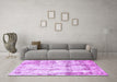 Machine Washable Abstract Purple Modern Area Rugs in a Living Room, wshabs837pur