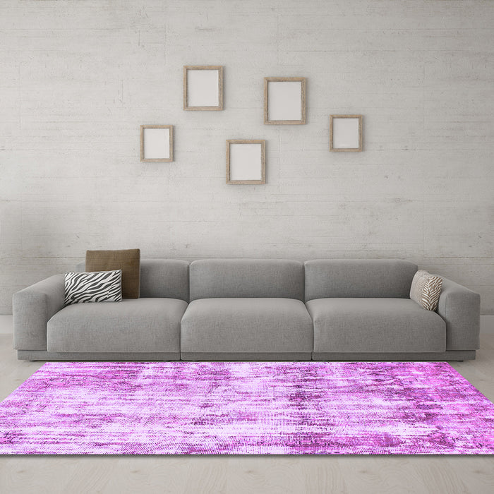 Machine Washable Abstract Purple Modern Area Rugs in a Living Room, wshabs837pur