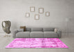 Machine Washable Abstract Pink Modern Rug in a Living Room, wshabs837pnk