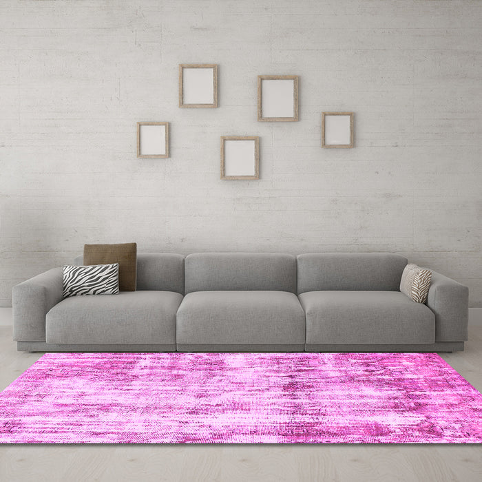 Machine Washable Abstract Pink Modern Rug in a Living Room, wshabs837pnk