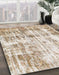 Machine Washable Abstract Gold Rug in a Family Room, wshabs837