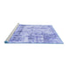 Sideview of Machine Washable Abstract Blue Modern Rug, wshabs837blu