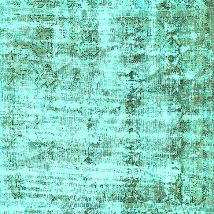 Square Abstract Turquoise Modern Rug, abs837turq