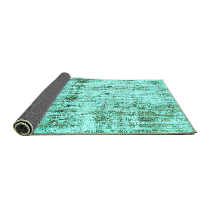 Sideview of Abstract Turquoise Modern Rug, abs837turq