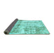 Sideview of Abstract Turquoise Modern Rug, abs837turq