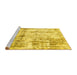 Sideview of Machine Washable Abstract Yellow Modern Rug, wshabs837yw