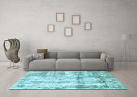 Machine Washable Abstract Light Blue Modern Rug, wshabs837lblu