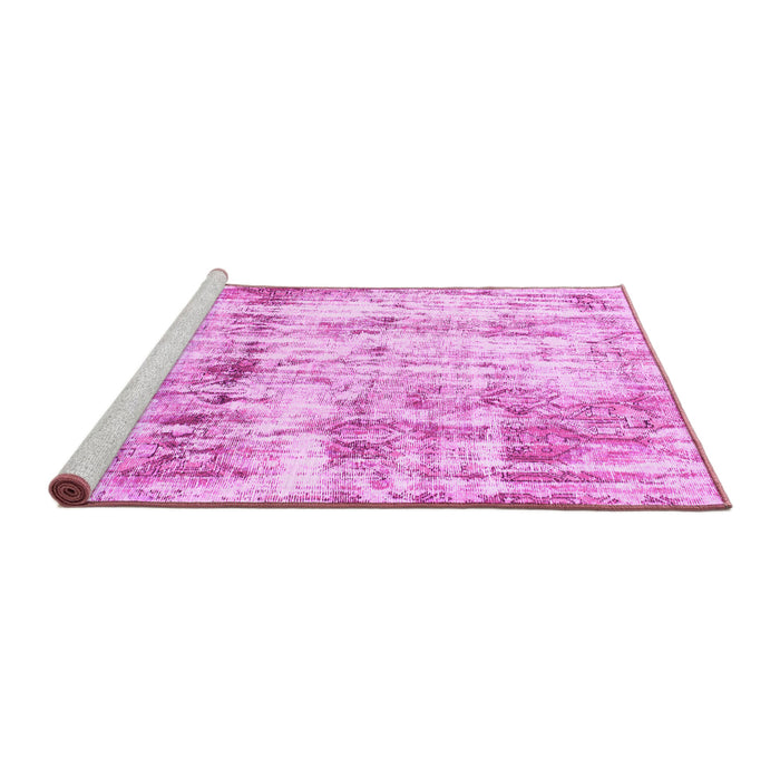 Sideview of Machine Washable Abstract Pink Modern Rug, wshabs837pnk