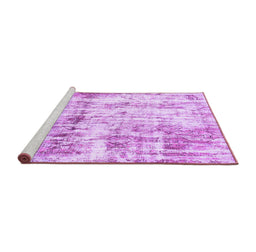 Sideview of Machine Washable Abstract Purple Modern Area Rugs, wshabs837pur