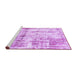 Sideview of Machine Washable Abstract Purple Modern Area Rugs, wshabs837pur