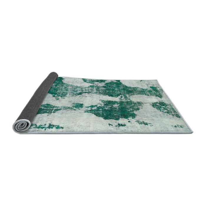 Sideview of Abstract Powder Blue Modern Rug, abs838