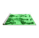 Sideview of Machine Washable Abstract Green Modern Area Rugs, wshabs838grn