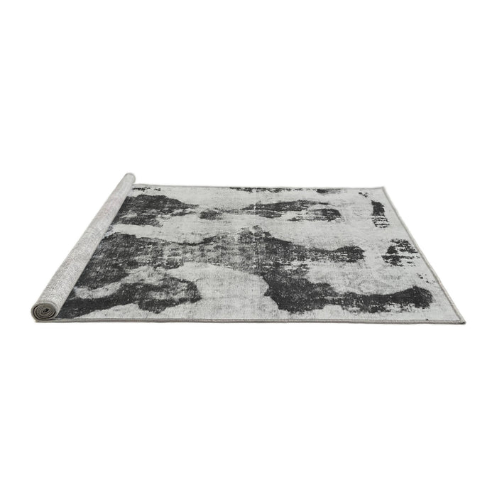 Sideview of Machine Washable Abstract Gray Modern Rug, wshabs838gry