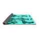 Sideview of Abstract Turquoise Modern Rug, abs838turq