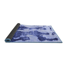 Sideview of Abstract Blue Modern Rug, abs838blu