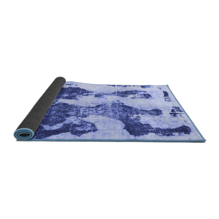 Sideview of Abstract Blue Modern Rug, abs838blu