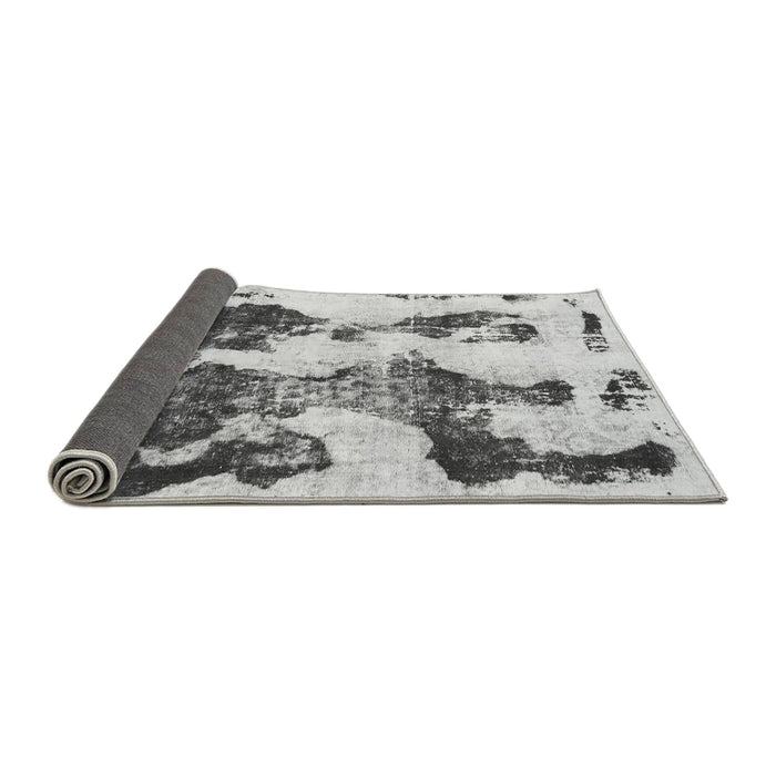 Sideview of Abstract Gray Modern Rug, abs838gry