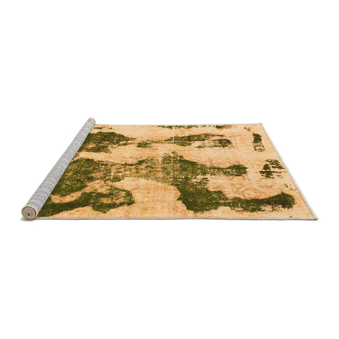 Sideview of Machine Washable Abstract Orange Modern Area Rugs, wshabs838org
