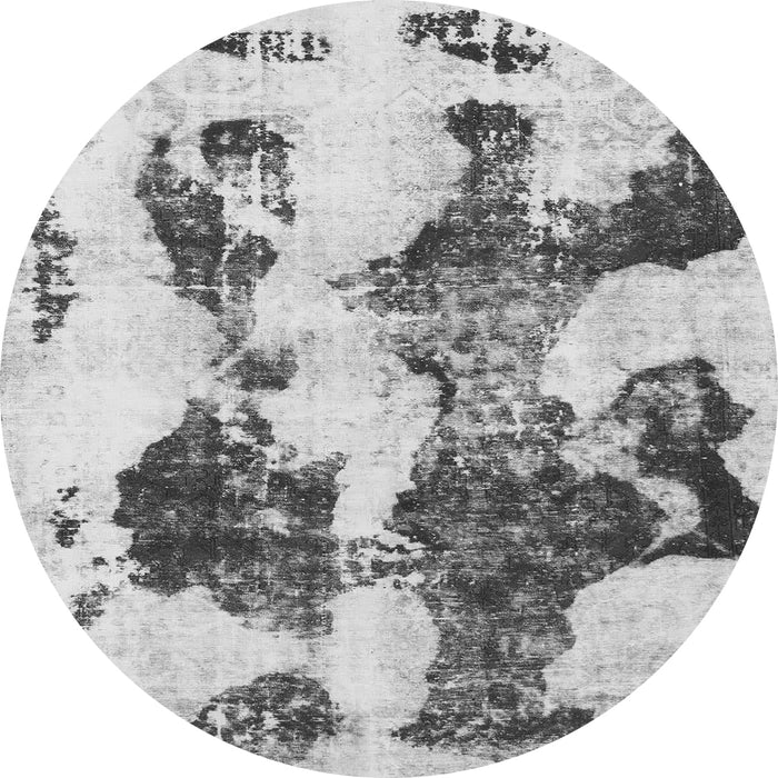 Round Abstract Gray Modern Rug, abs838gry