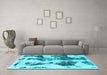 Machine Washable Abstract Light Blue Modern Rug in a Living Room, wshabs838lblu