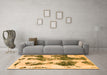 Machine Washable Abstract Orange Modern Area Rugs in a Living Room, wshabs838org