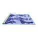 Sideview of Machine Washable Abstract Blue Modern Rug, wshabs838blu