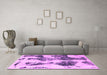 Machine Washable Abstract Pink Modern Rug in a Living Room, wshabs838pnk