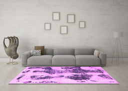 Machine Washable Abstract Pink Modern Rug in a Living Room, wshabs838pnk