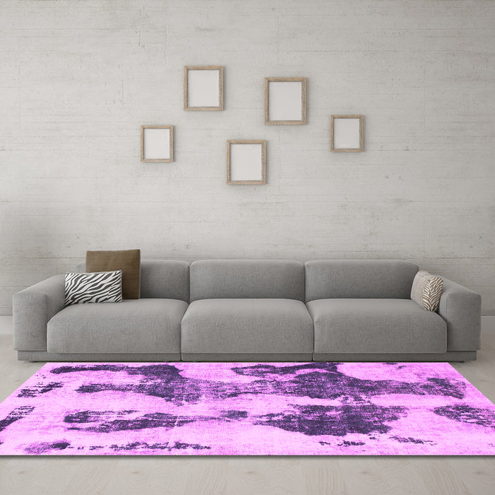 Machine Washable Abstract Pink Modern Rug in a Living Room, wshabs838pnk