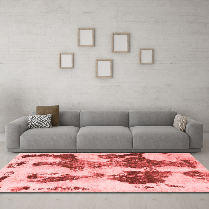 Modern Red Washable Rugs