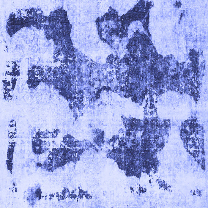 Square Machine Washable Abstract Blue Modern Rug, wshabs838blu