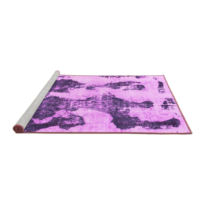 Sideview of Machine Washable Abstract Pink Modern Rug, wshabs838pnk
