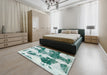 Abstract Powder Blue Modern Rug in a Bedroom, abs838