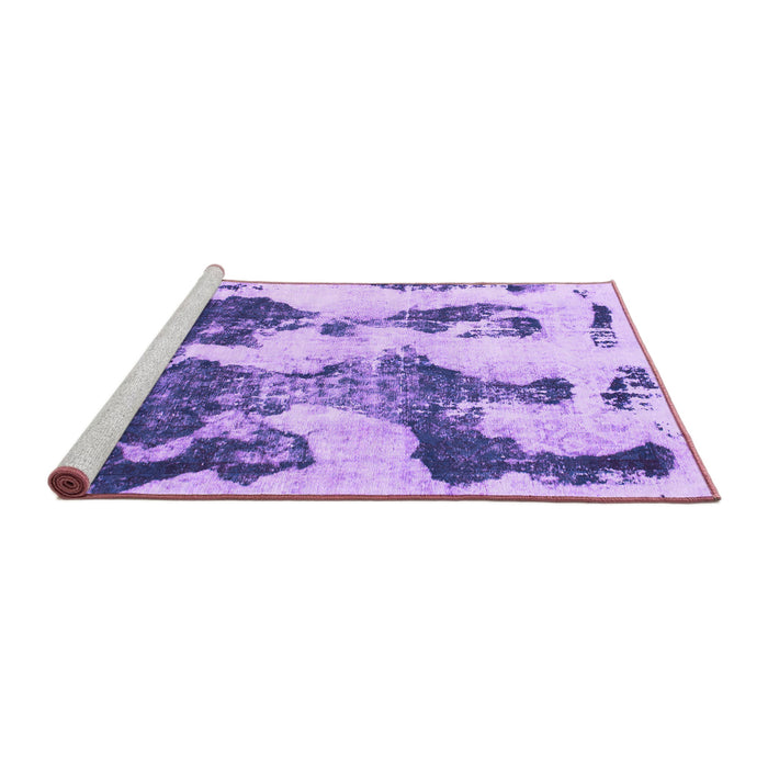 Sideview of Machine Washable Abstract Purple Modern Area Rugs, wshabs838pur