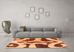 Machine Washable Abstract Orange Modern Area Rugs in a Living Room, wshabs839org