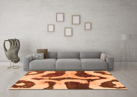 Machine Washable Abstract Orange Modern Rug, wshabs839org