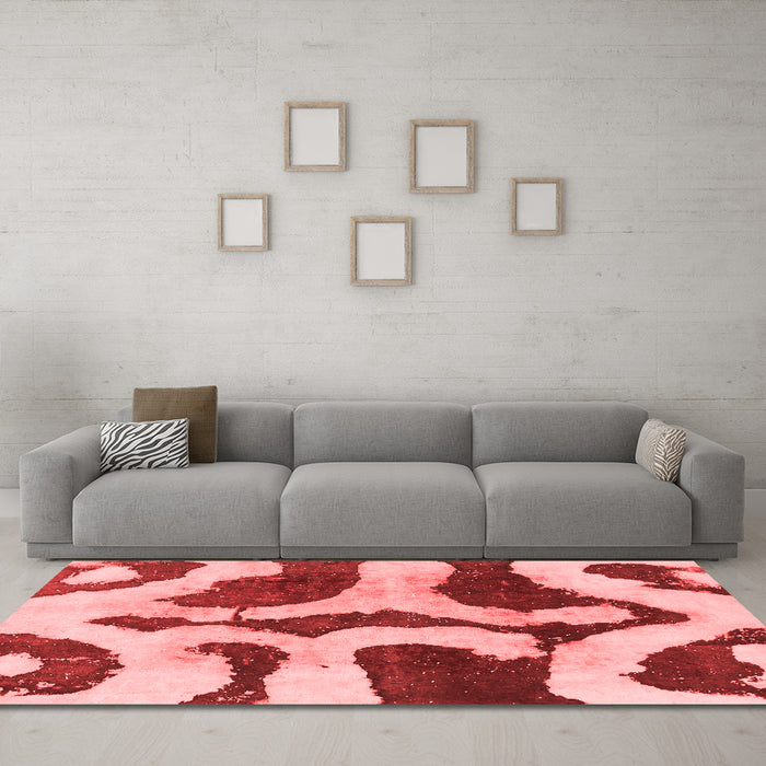 Modern Red Washable Rugs