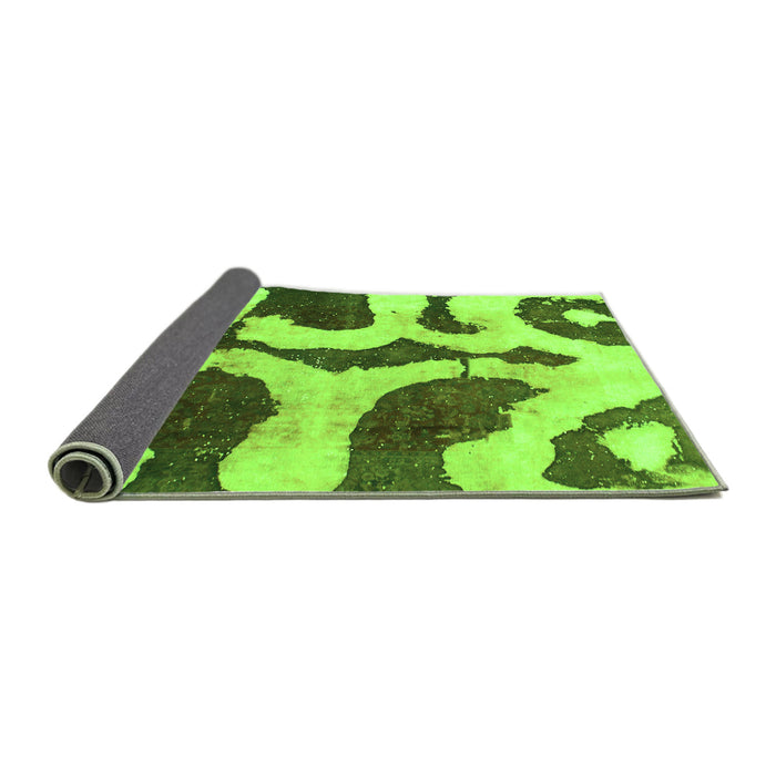Sideview of Abstract Green Modern Rug, abs839grn