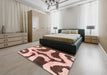 Machine Washable Abstract Chestnut Brown Rug in a Bedroom, wshabs839