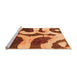 Sideview of Machine Washable Abstract Orange Modern Area Rugs, wshabs839org