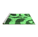 Sideview of Machine Washable Abstract Emerald Green Modern Area Rugs, wshabs839emgrn