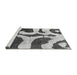 Sideview of Machine Washable Abstract Gray Modern Rug, wshabs839gry