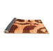 Sideview of Abstract Orange Modern Rug, abs839org