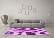 Machine Washable Abstract Purple Modern Area Rugs in a Living Room, wshabs839pur