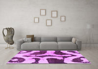 Machine Washable Abstract Purple Modern Rug, wshabs839pur