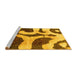 Sideview of Machine Washable Abstract Yellow Modern Rug, wshabs839yw