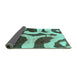 Sideview of Abstract Turquoise Modern Rug, abs839turq