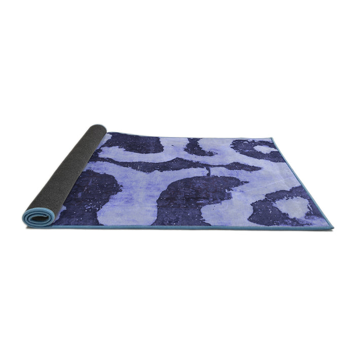 Sideview of Abstract Blue Modern Rug, abs839blu