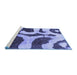 Sideview of Machine Washable Abstract Blue Modern Rug, wshabs839blu